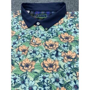 William Murray Men's XXL (2XL) Southern Charm Multicolor Floral Golf Polo Shirt